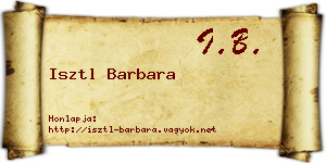 Isztl Barbara névjegykártya